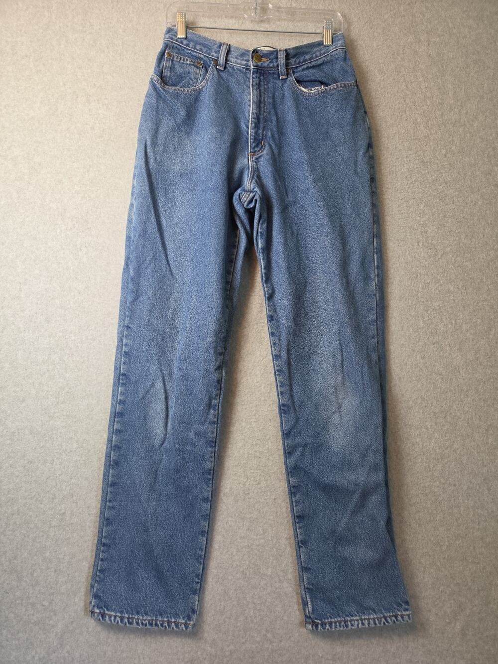 Vintage L.L. Bean Double L Relaxed Fit Lined Cotton Blue Jeans Womens 10 Tall